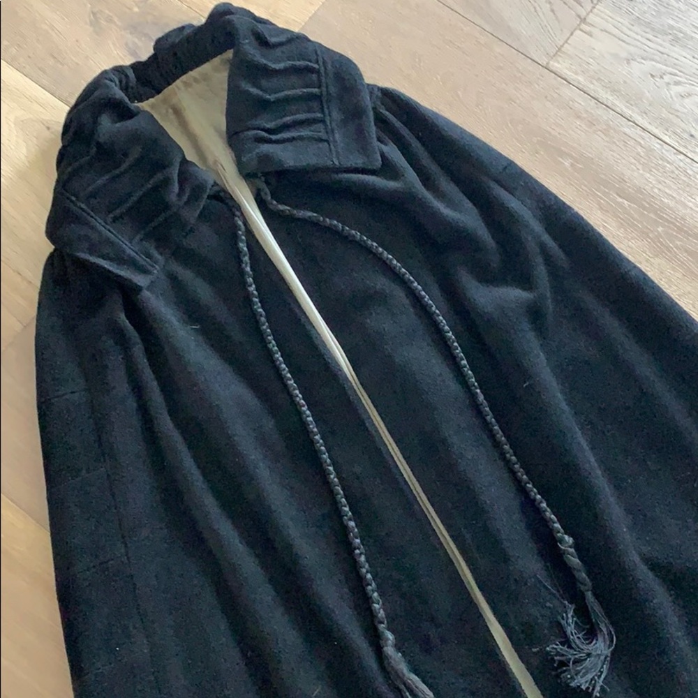 Original 1920’s black wool chenille opera cape